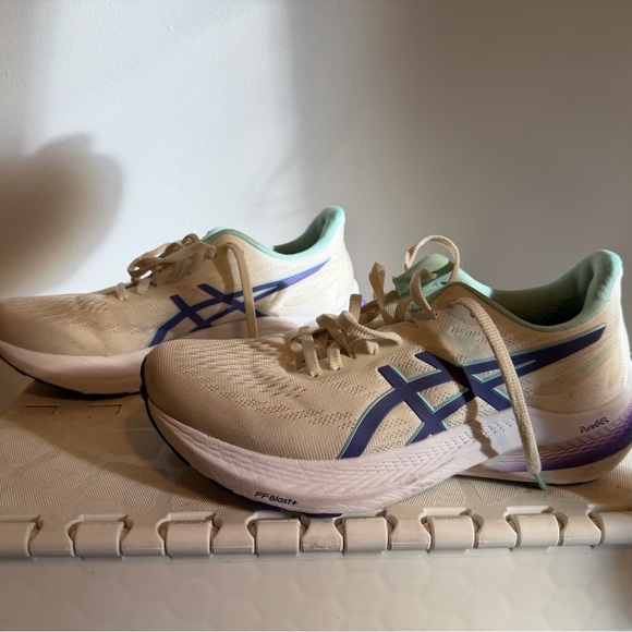 ASICS Women's Athletic Shoes - Cream and Purple - Picture 3 of 7